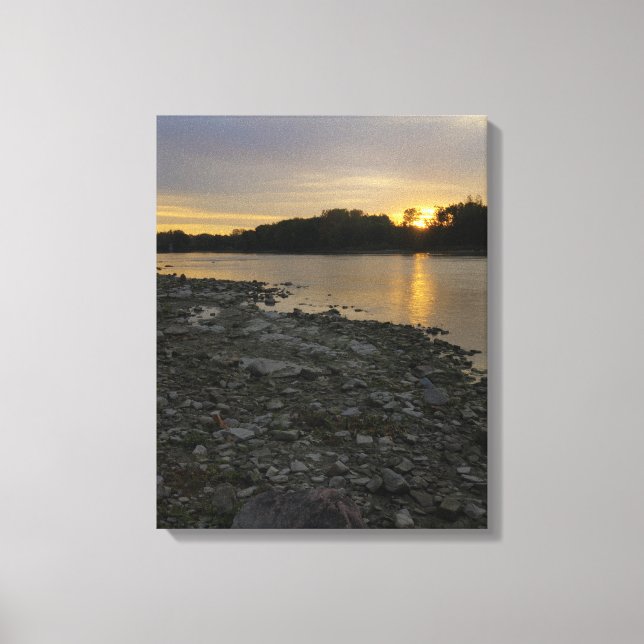 Lienzo Hermoso río Sunrise (Anverso)