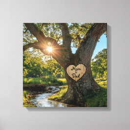 Lienzo Hermoso roble "Mamá y papá" con corriente