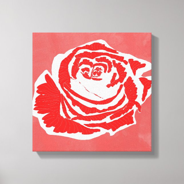 Lienzo Hermoso Rosa de diseño de flores Nº 3 (Anverso)