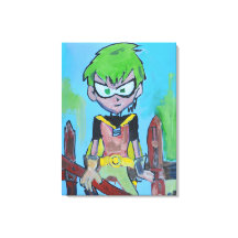 Héroe de cómic de pelo verde