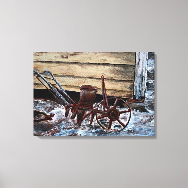 Lienzo herramientas de granja antiguas herramienta de pin (Anverso)