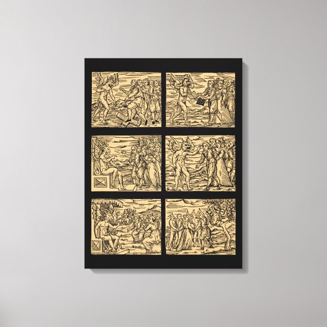 Lienzo Hexaptych de las brujas después de Guazzo 18x24 (Anverso)