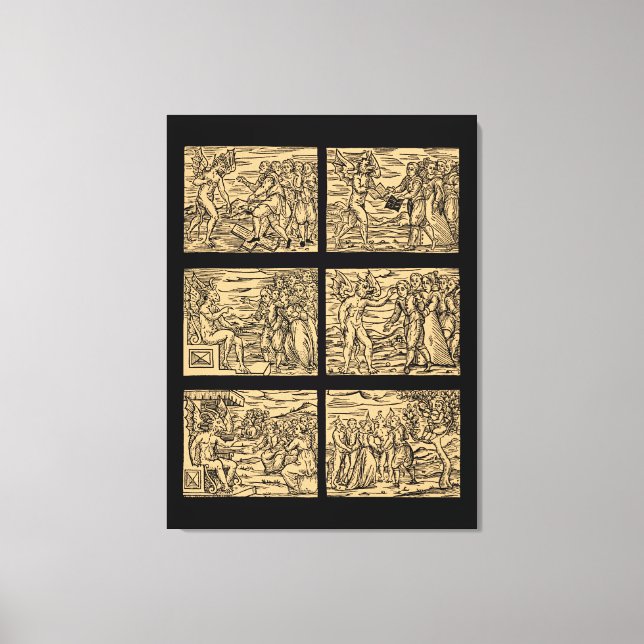 Lienzo Hexaptych de las brujas después de Guazzo 30x40 (Anverso)