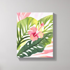 Lienzo Hibiscus Belleza | Flor Tropical Acuarela