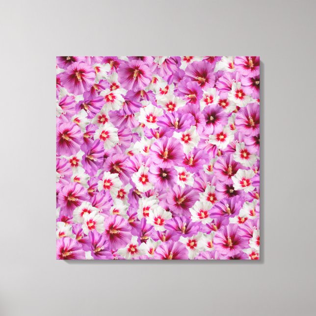 Lienzo Hibiscus - Patrón de flor Rosa chino (Anverso)