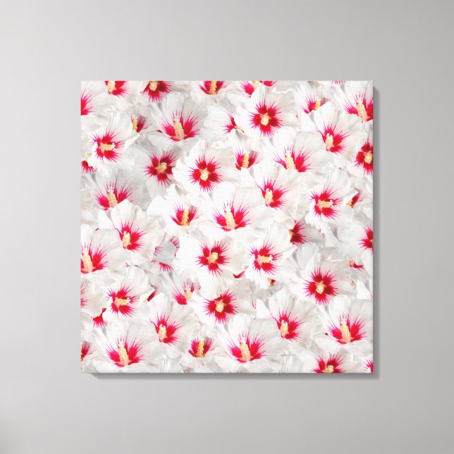 Lienzo Hibiscus - Patrón de flor Rosa chino (Anverso)