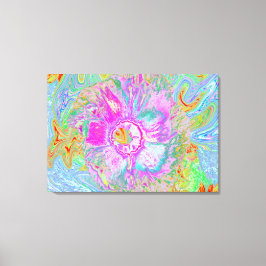 Lienzo Hibiscus psicodélico de rosa caliente y ultraviole