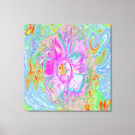 Lienzo Hibiscus psicodélico de rosa caliente y ultraviole