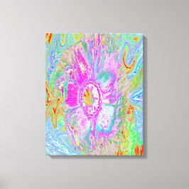 Lienzo Hibiscus psicodélico de rosa caliente y ultraviole