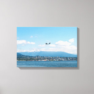 Lienzo Hidroavión despegando sobre la bahía de Vancouver