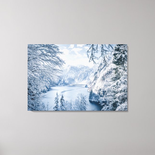 Lienzo Hielo y nieve | Lago Königssee, Alemania (Anverso)