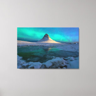 Lienzo Hielo y nieve Montaña Kirkjufall, Islandia