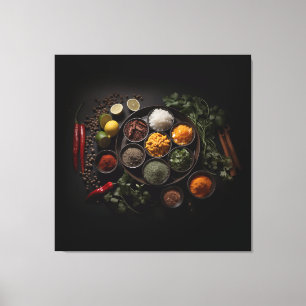 Lienzo Hierbas de tela culinaria en el fotorealismo de lo