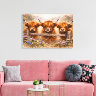 Lienzo Highland Cow - Watercolour Animals
