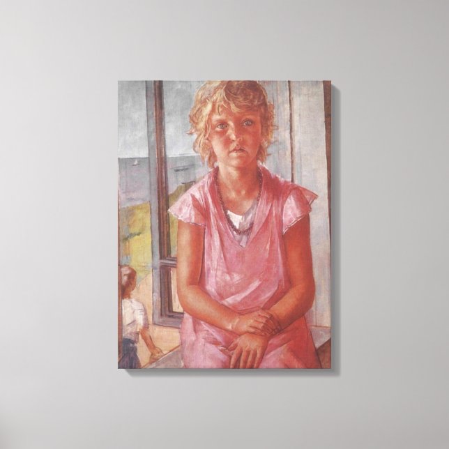 Lienzo Hija de Fisherman (por Kuzma Petrov-Vodkin) (Anverso)