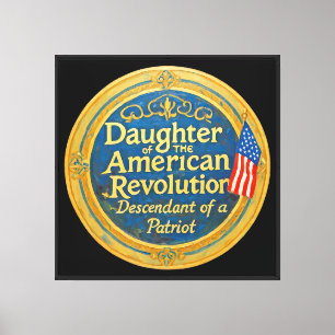 Lienzo Hija de la Revolución Americana Descendiente Patri