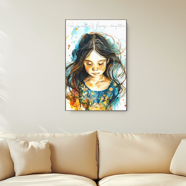 Lienzo Hija Salvaje (Savage Daughter, watercolor, canvas print)