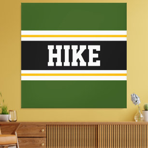 Lienzo HIKE Fun Forest Green Black Yellow Strips