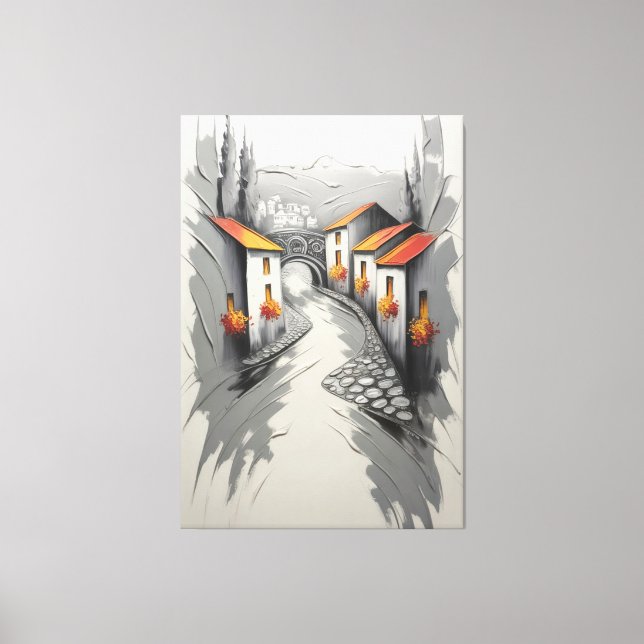 Lienzo Hillside Village Pathway (Anverso)