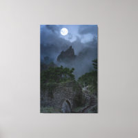 Hilltop lleno Castillo de la fantasía de la luna a