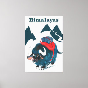 Lienzo Himalayas Vintage poster de viajes