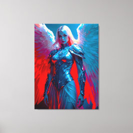 Lienzo Himmlische Engelsschönheit in silberner Rüstung