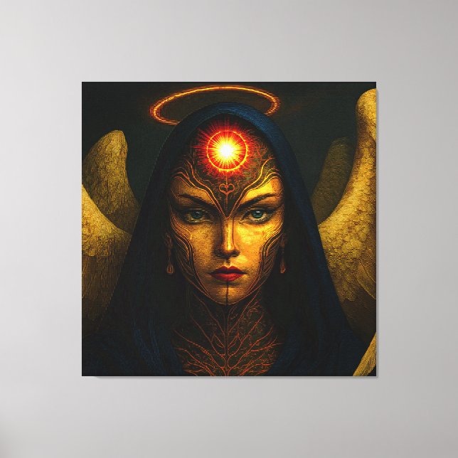 Lienzo Himmlische Wächter Engel - Glasbaustein Stil (Anverso)