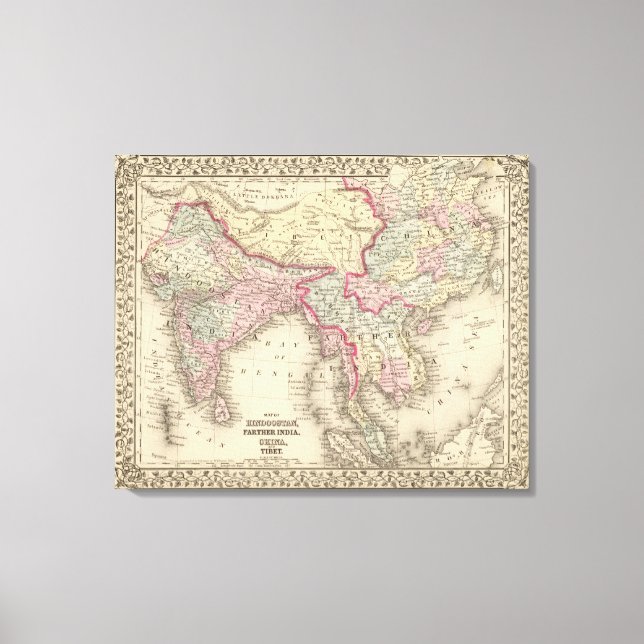 Lienzo Hindostán, más lejos India, China, Tíbet 2 (Anverso)