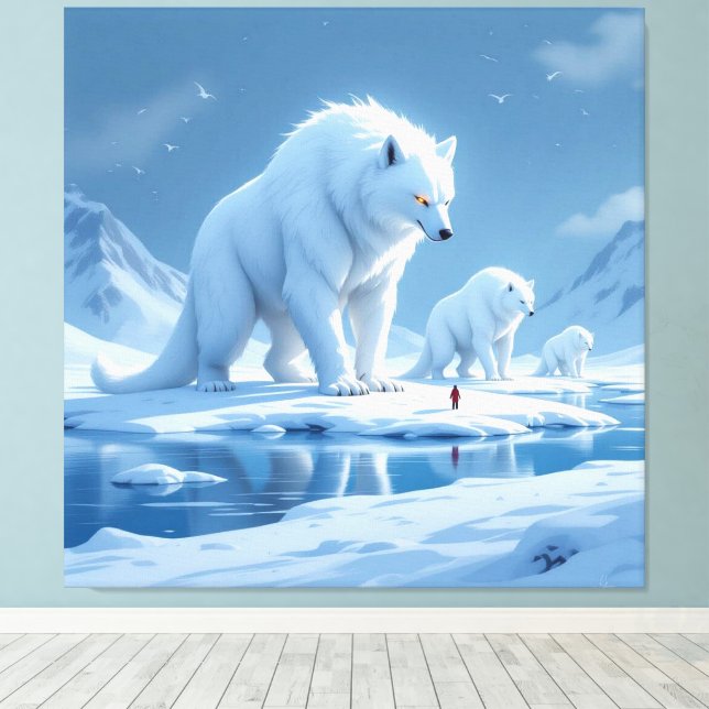 Lienzo „Hinter der Eismauer – Das verborgene Reich“ (Insitu (piso de madera))