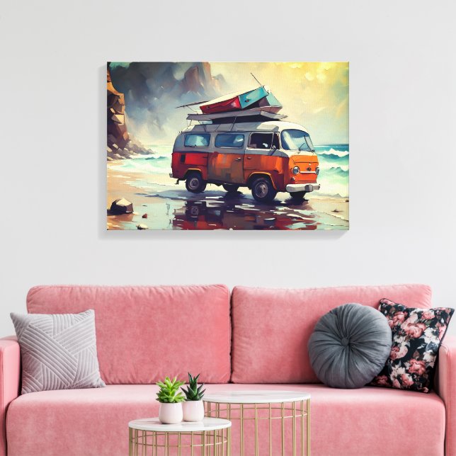 Lienzo Hippie Van Seascape Traveller Mood Art (Insitu (Sala de estar))