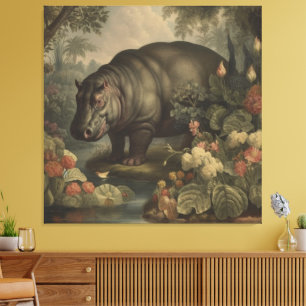 Lienzo Hippo Botánico Vintage 