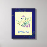 Hippocampus Cañón griego de mar Vintage Art Envuel