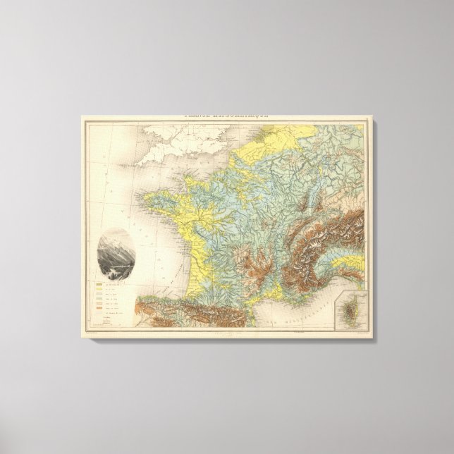 Lienzo Hipsometric de Francia (Anverso)