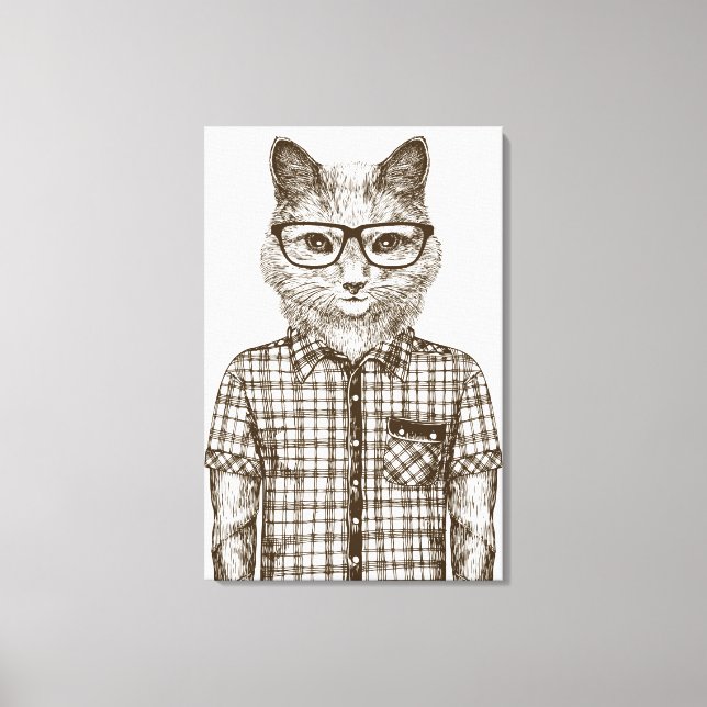 Lienzo Hipster Cat (Anverso)
