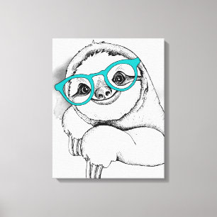 Lienzo Hipster Sloth