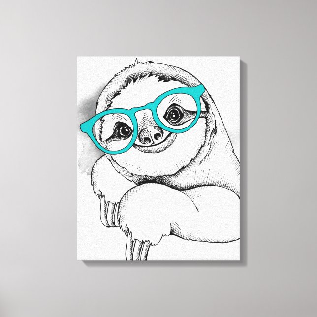 Lienzo Hipster Sloth (Anverso)