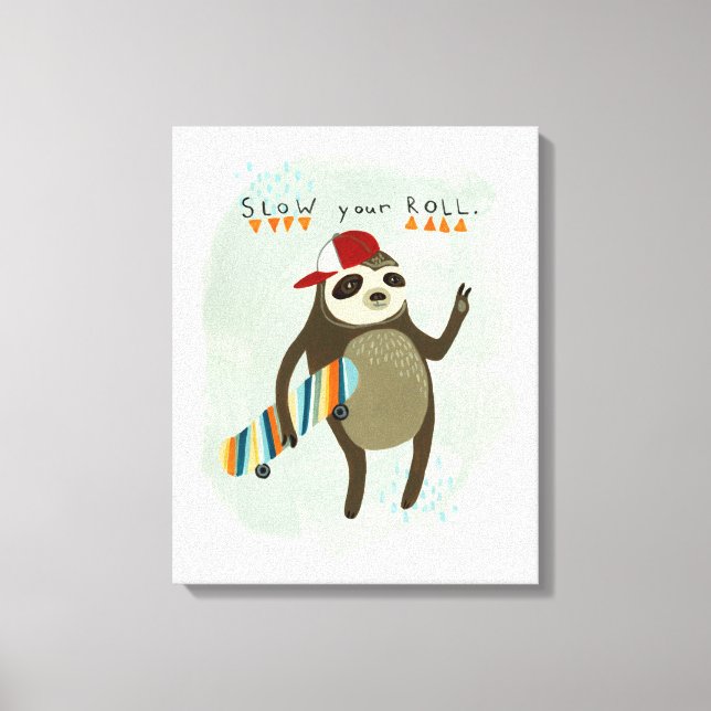 Lienzo Hipster Sloth | Lenta tu rollo (Anverso)