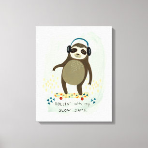 Lienzo Hipster Sloth   Rollin' Con Mis Atascos Lentos