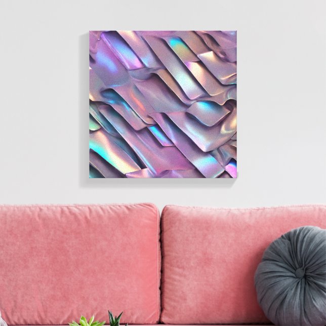 Lienzo Hiridiscente futurista/holográfico abstracto (Insitu (Sala de estar))