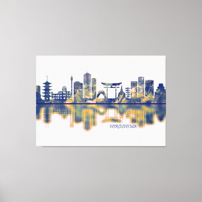 Lienzo Hiroshima Skyline (Anverso)