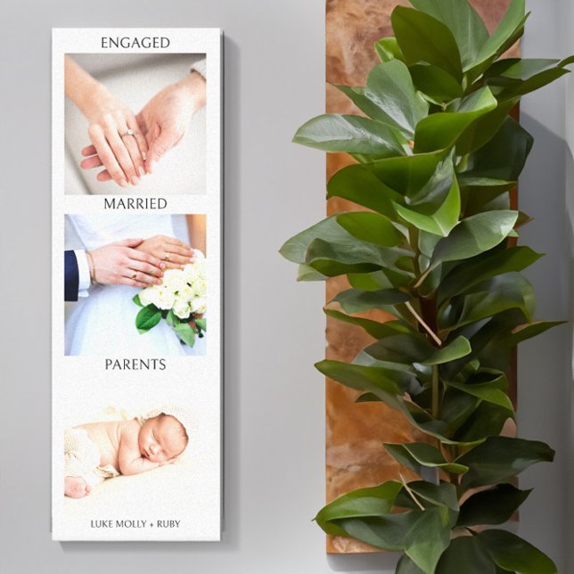 Lienzo Historia de amor Padres casados involucrados Foto  (New Baby Love Story Timeline Photo Canvas by Darling & May)