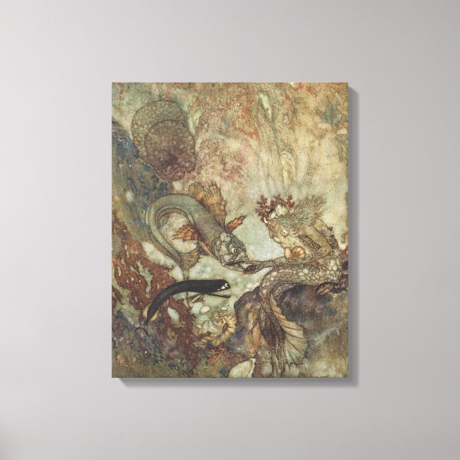 Lienzo Historia de hadas antiguas, la sirena de Edmund Du (Anverso)