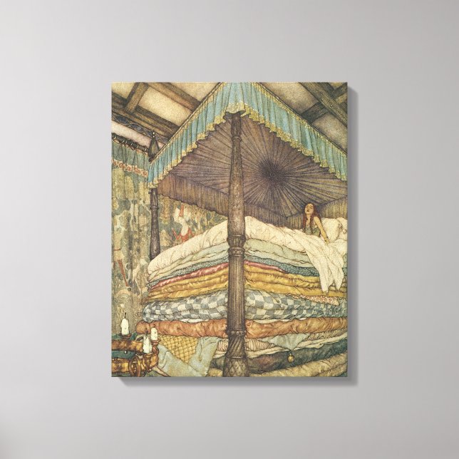 Lienzo Historia de hadas de época, princesa y pea, Edmund (Anverso)