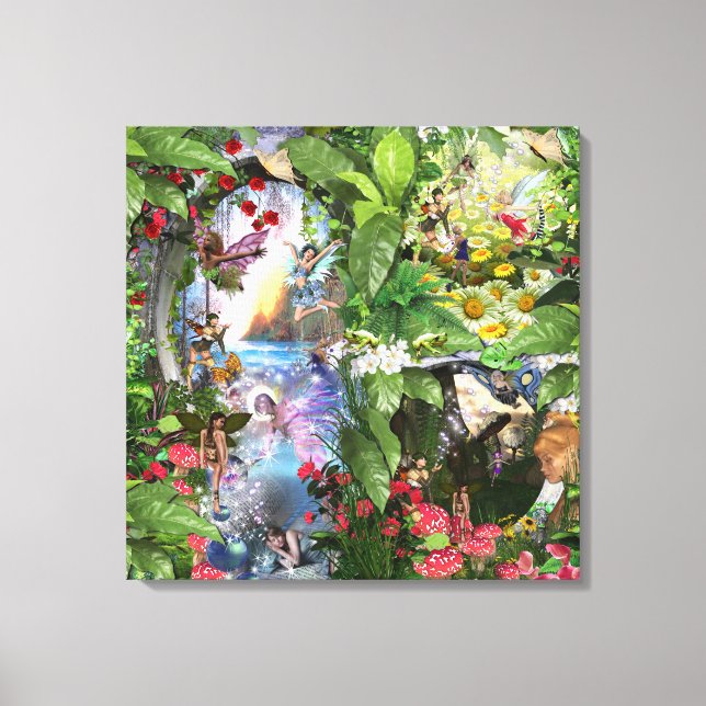 Lienzo Historias de fantasía del bosque de los bosques de (Anverso)
