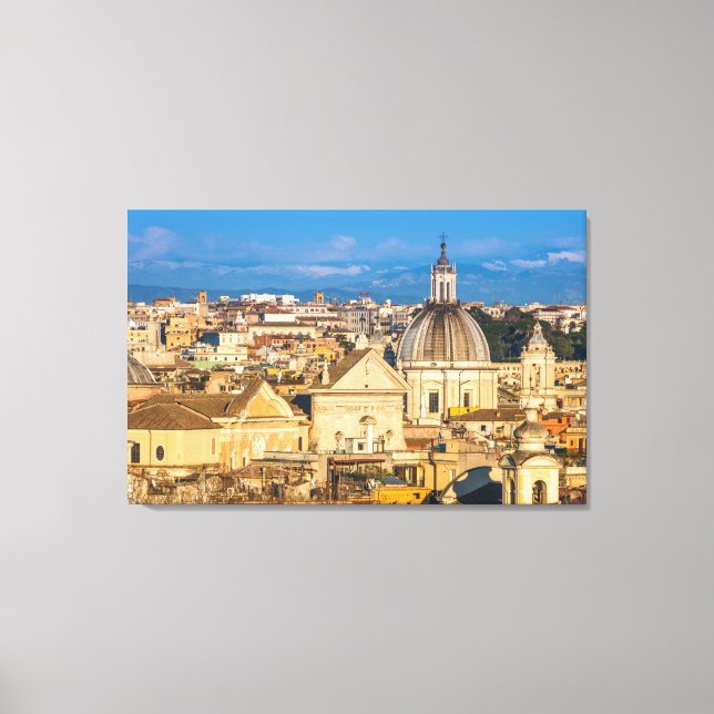 Lienzo Histórica ciudad de Roma cúpulas y arañas Italia (Anverso)