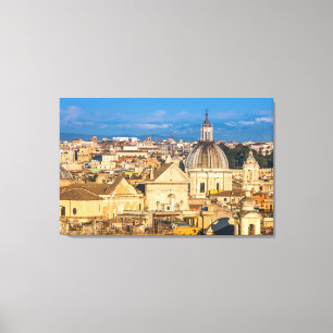 Lienzo Histórica ciudad de Roma cúpulas y arañas Italia