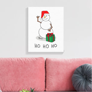 Lienzo Ho Ho Ho Ho Ho Feliz Navidad Santa Cute Snowman