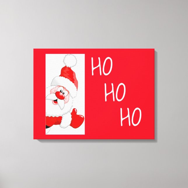 Lienzo Ho Ho Ho Ho Waving Santa/Wraped Canvas (Anverso)