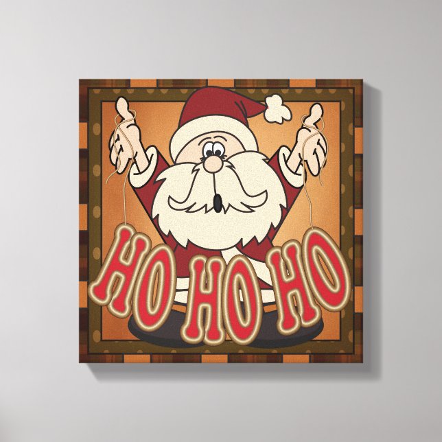 Lienzo Ho Ho Ho Holiday Santa Claus Canvas (Anverso)