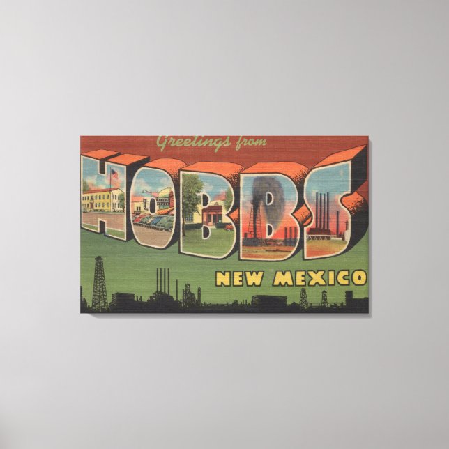 Lienzo Hobbs, Nuevo México - Escenas de letras grandes (Anverso)